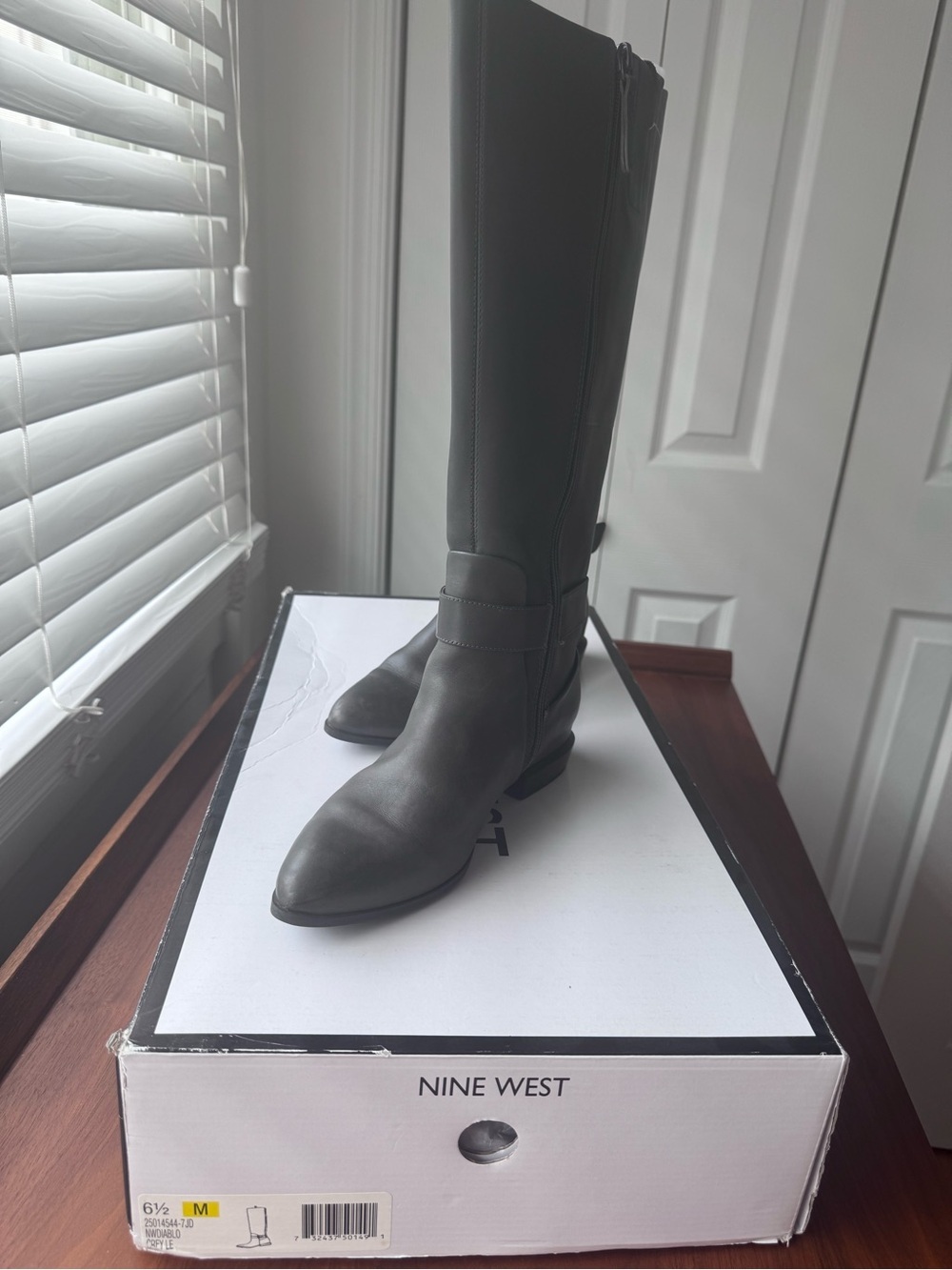 Nine West Dark Grey Tall Riding Boots